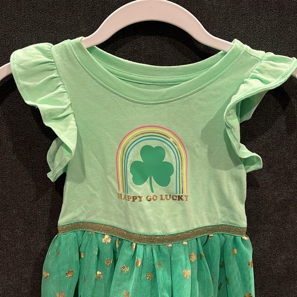 St. Patrick’s Day dress with rainbow & gold belt ‘Happy Go Lucky’ 3T - Picture 4 of 7